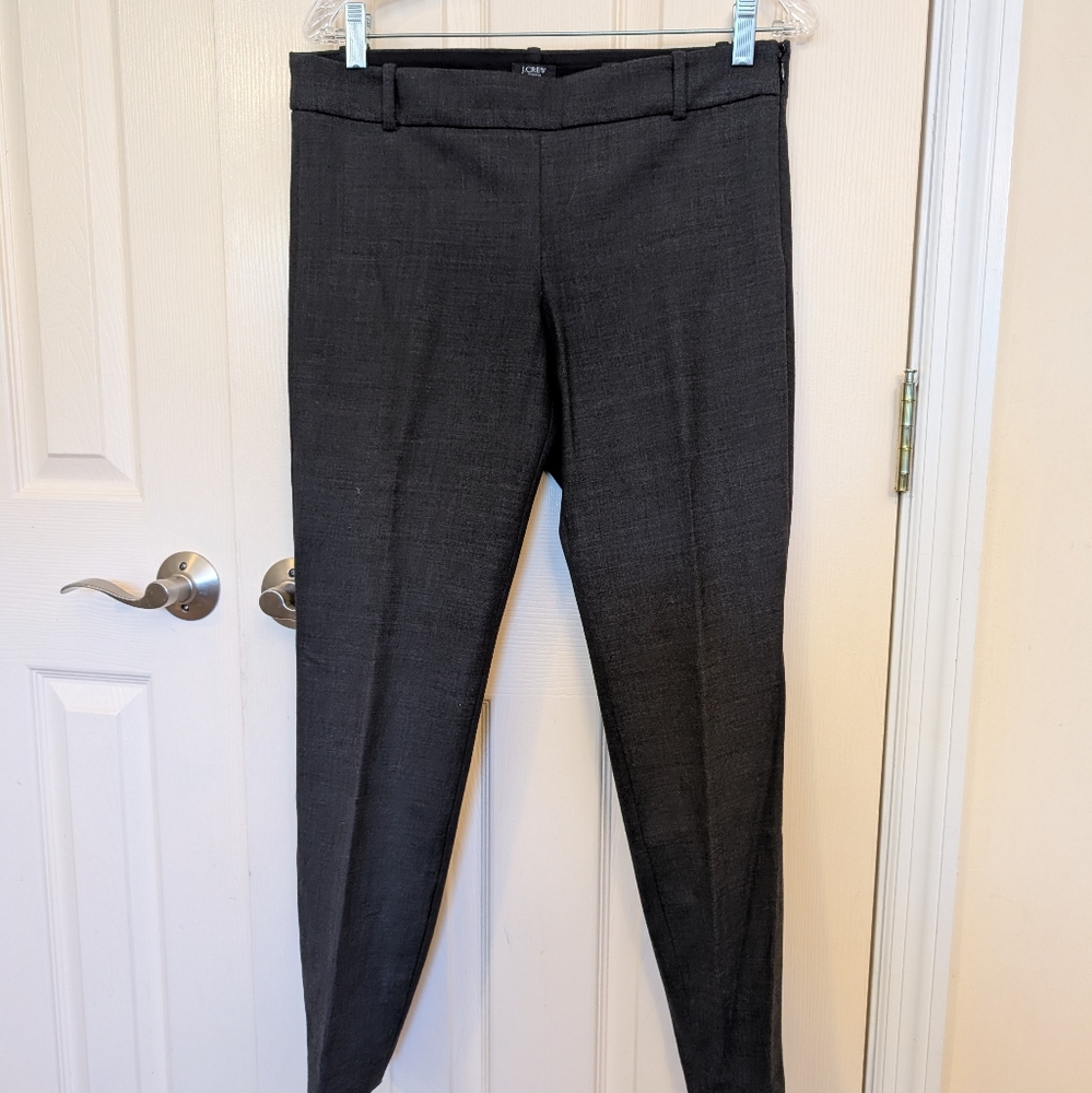 J. Crew Stretch Wool Charcoal Minnie Pant, Size 4